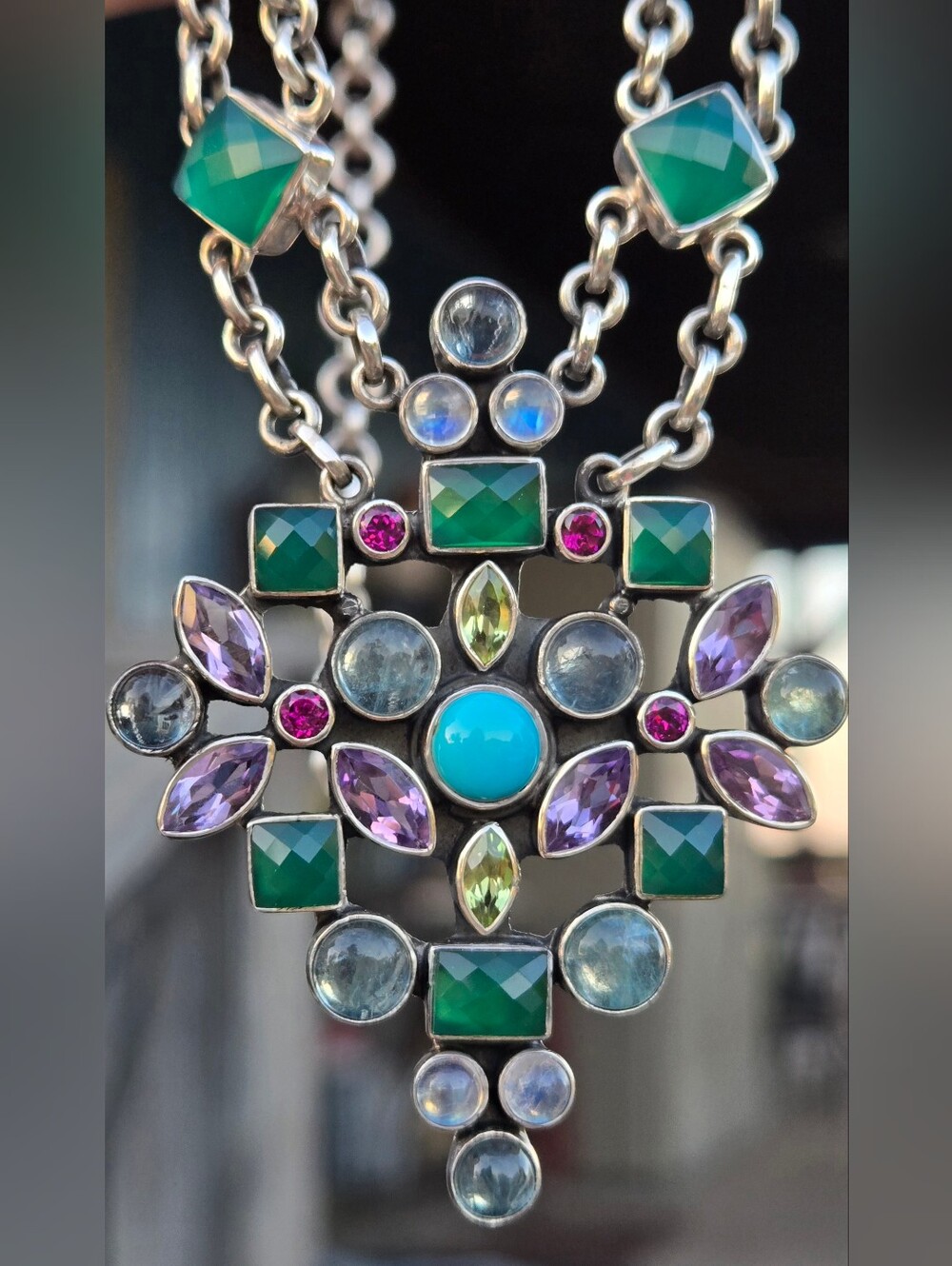 Nicky Butler RAJ COLLECTION LIMITED EDITION 925 Sterling Silver Necklace 63 gram - Picture 8 of 16